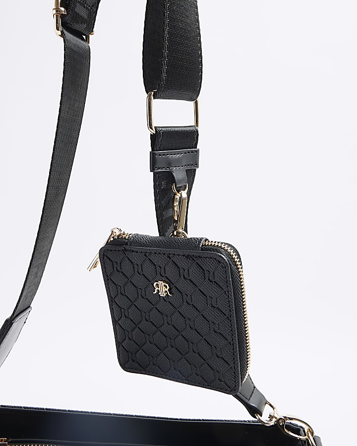 Black RI Monogram Utility Cross Body Bag