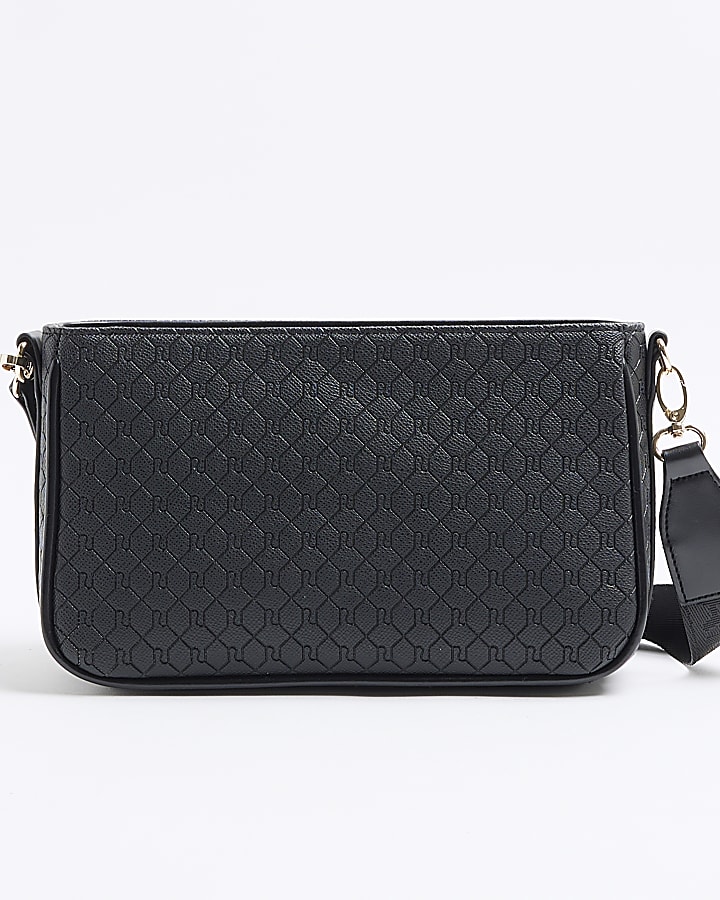 Black RI Monogram Utility Cross Body Bag