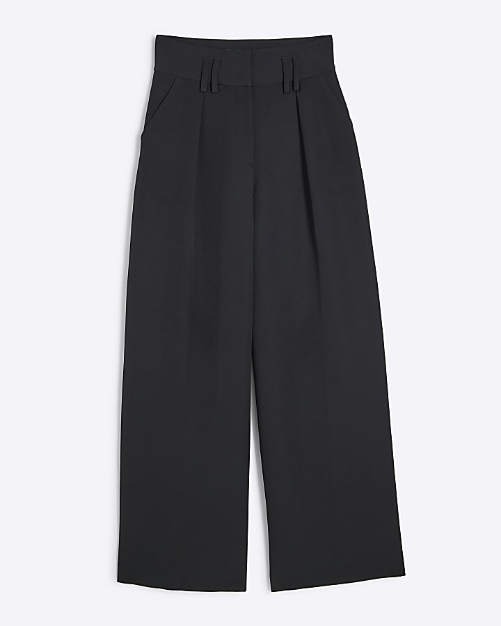 Black High Waisted Wide Leg Trousers