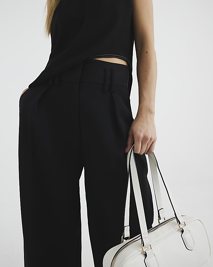 Black High Waisted Wide Leg Trousers