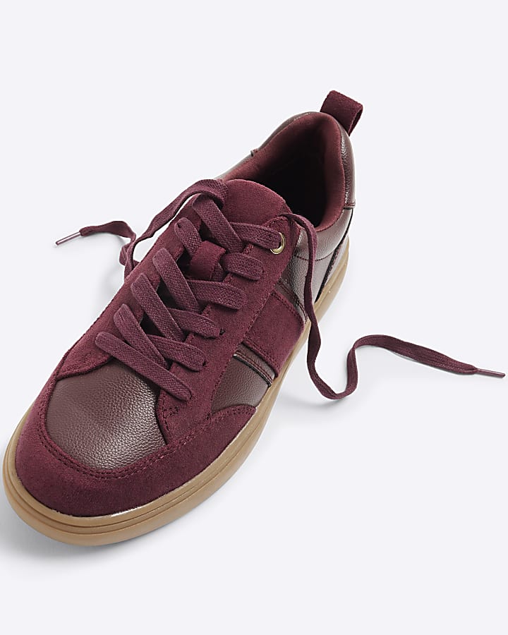 Red Lace Up Gum Sole Trainers