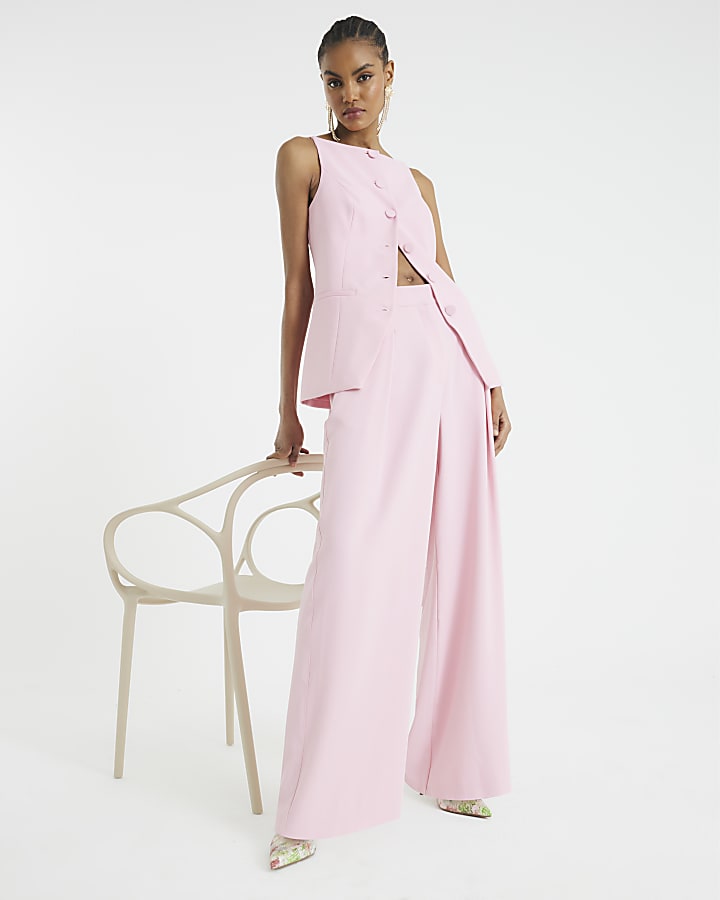 Pink Wide Leg Trousers