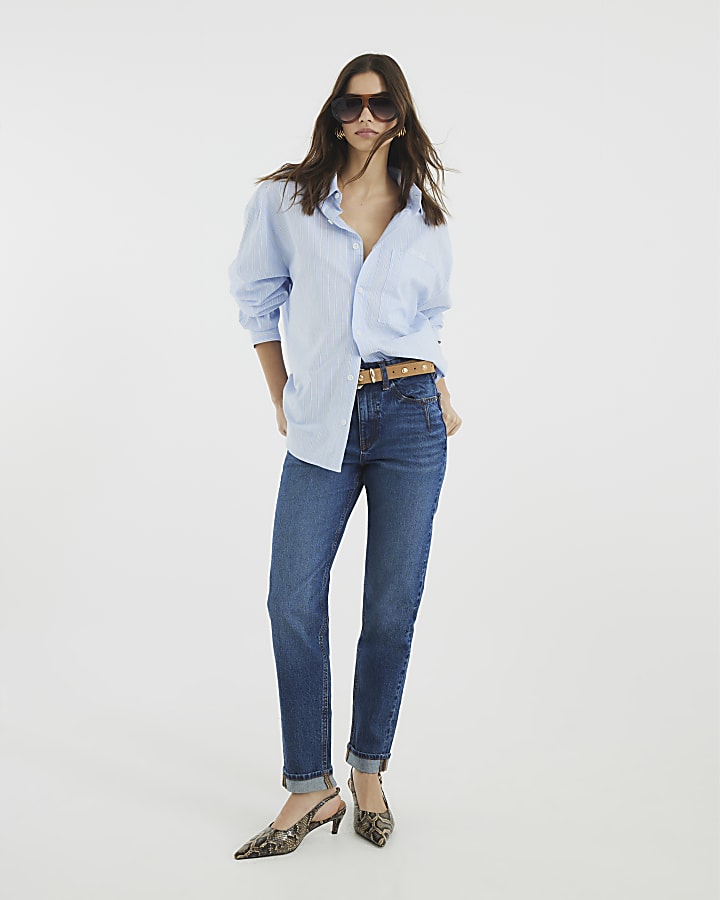 Blue Denim Sculpt Mom Jeans