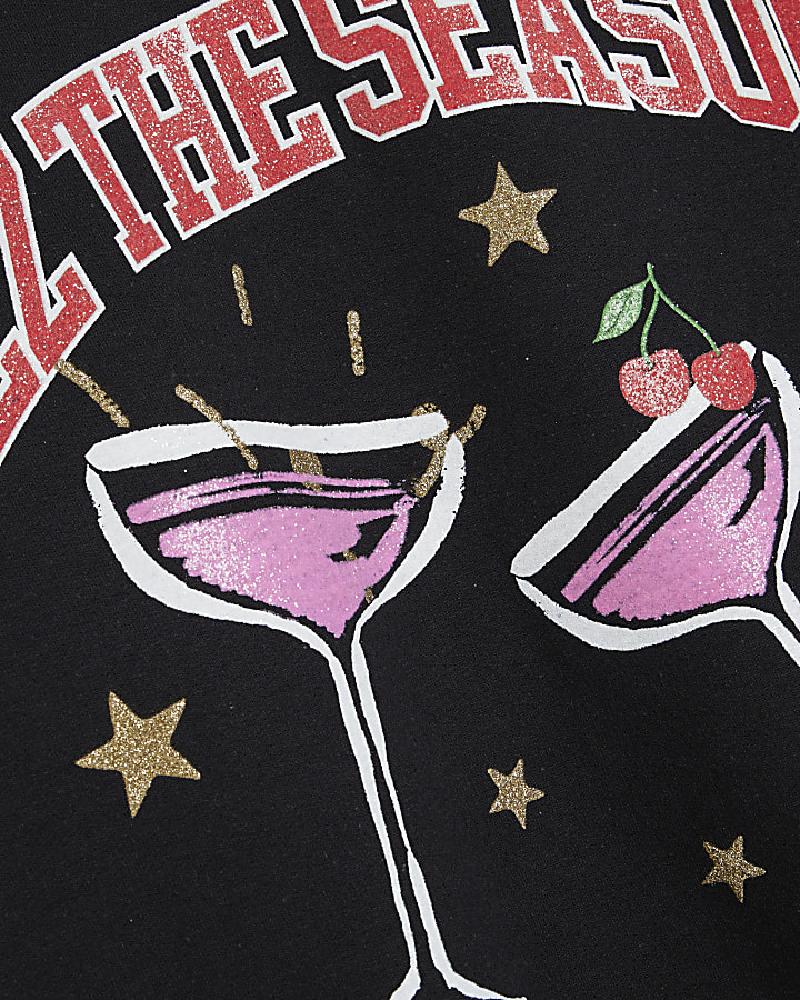 Black 'Fizz The Season' Christmas Sweatshirt