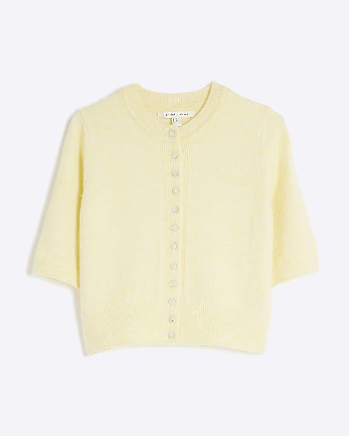 Petite Yellow Button Cardigan