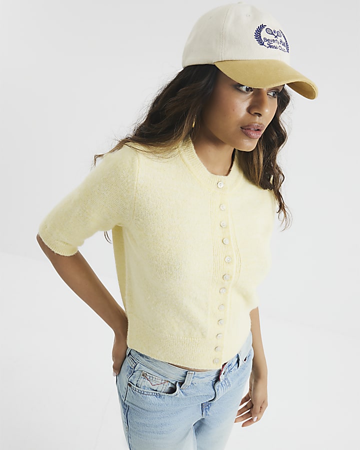 Petite Yellow Button Cardigan