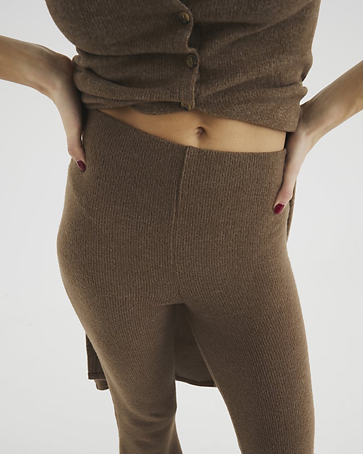 Brown Cosy Wide Leg Trousers