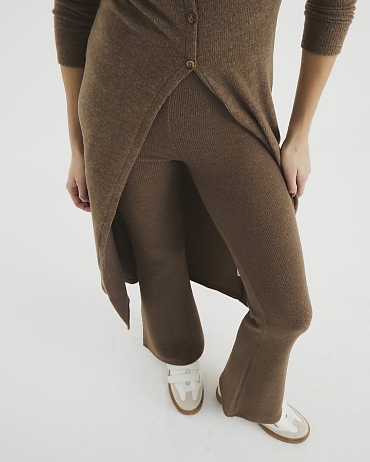 Brown Cosy Wide Leg Trousers