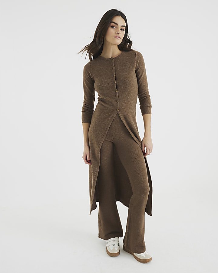 Brown Cosy Wide Leg Trousers