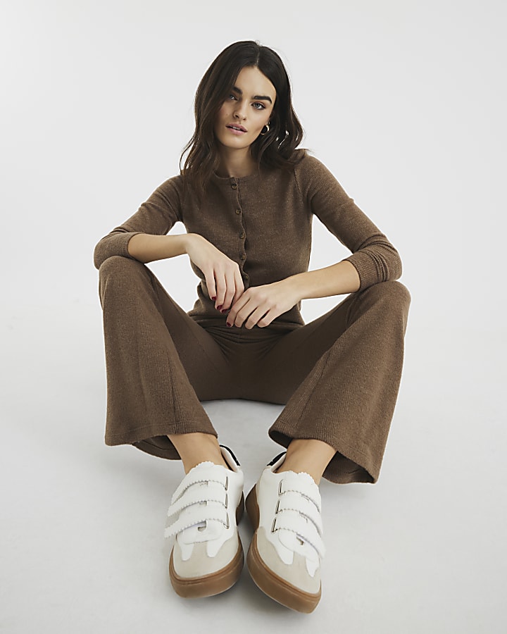 Brown Cosy Wide Leg Trousers