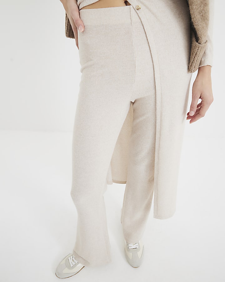 Cream Wide Leg Trousers