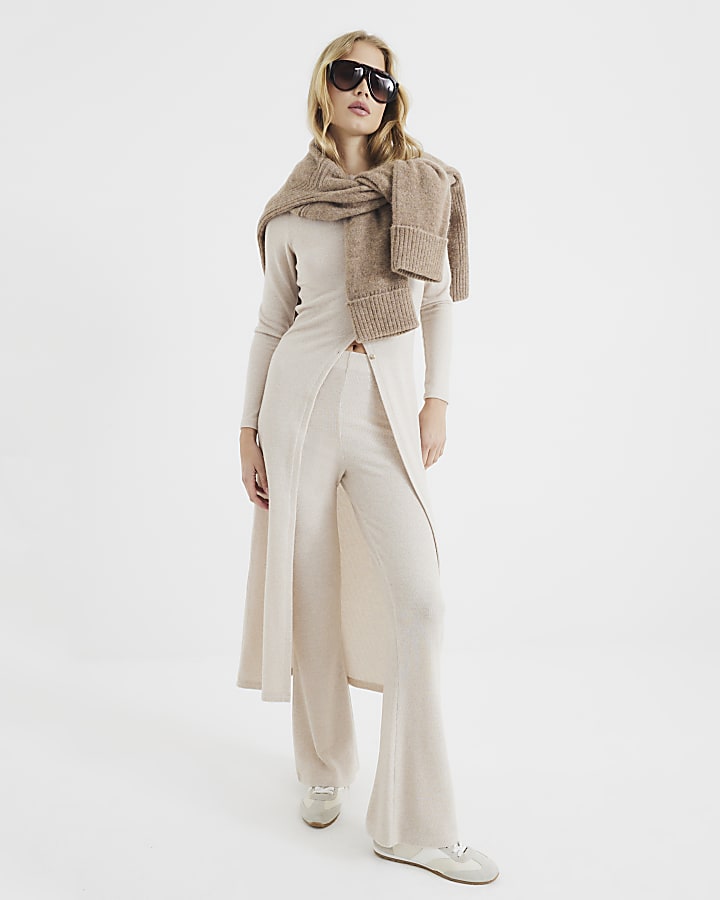 Cream Wide Leg Trousers