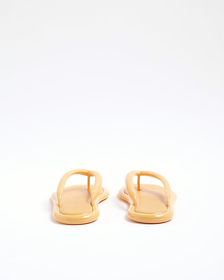 Orange Flip Flop Jelly Sandals