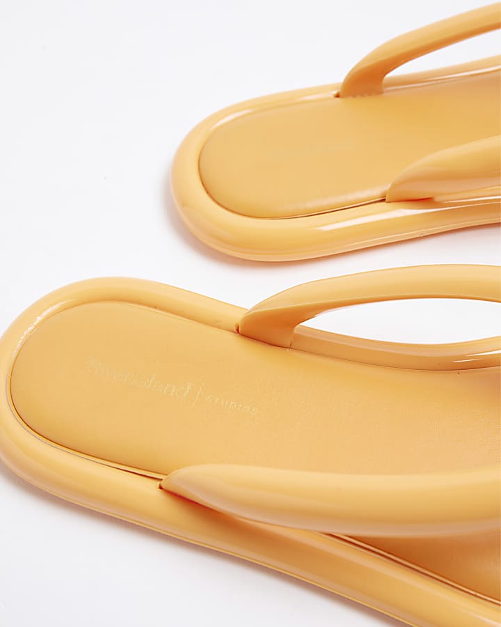 Orange Flip Flop Jelly Sandals