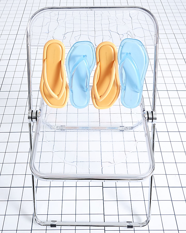 Orange Flip Flop Jelly Sandals