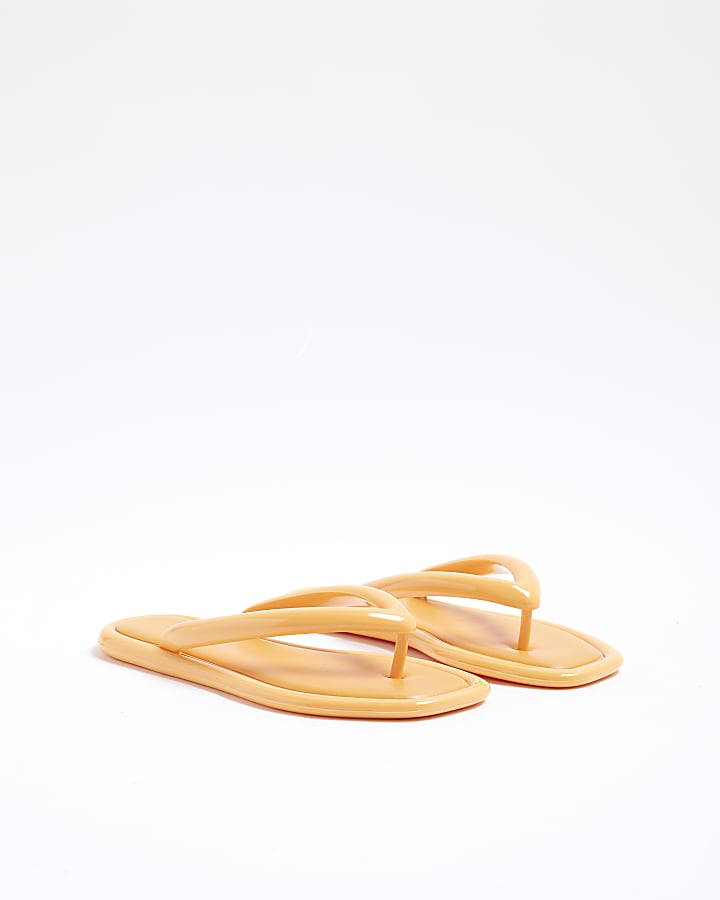 Orange Flip Flop Jelly Sandals