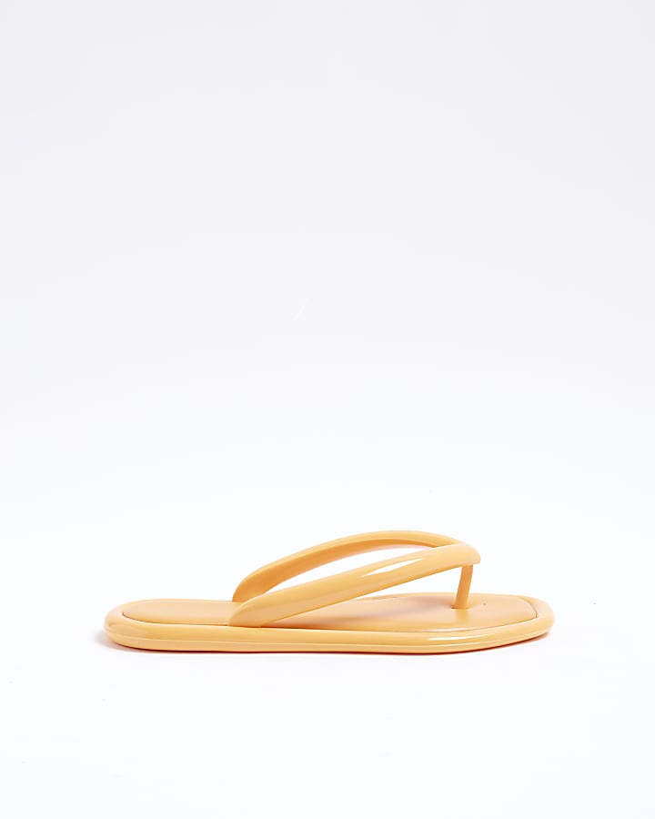 Orange Flip Flop Jelly Sandals