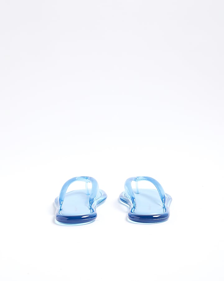 Blue Flip Flop Jelly Sandals