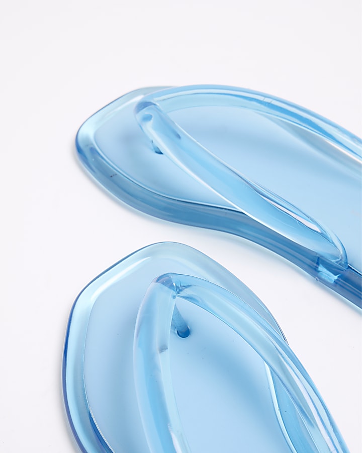 Blue Flip Flop Jelly Sandals