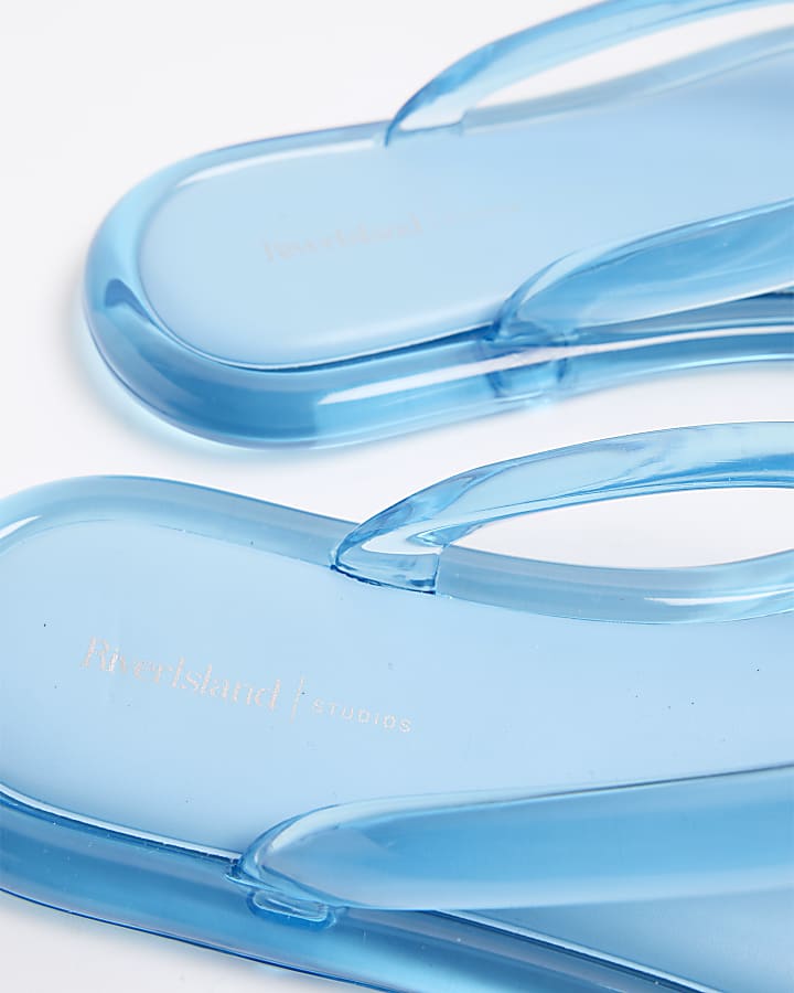 Blue Flip Flop Jelly Sandals