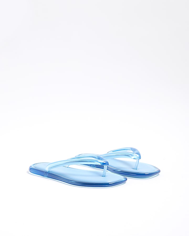 Blue Flip Flop Jelly Sandals