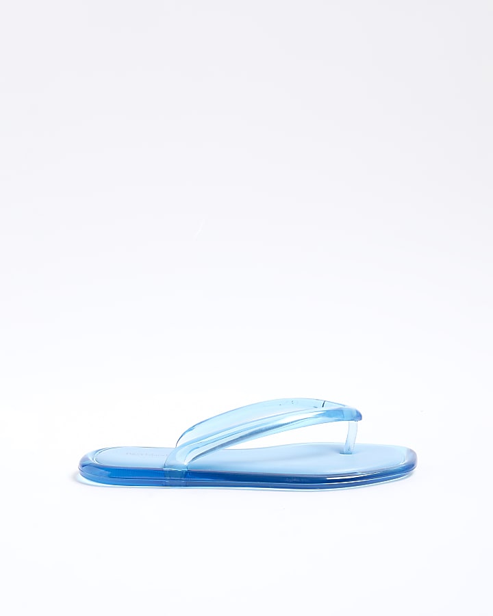 Blue Flip Flop Jelly Sandals