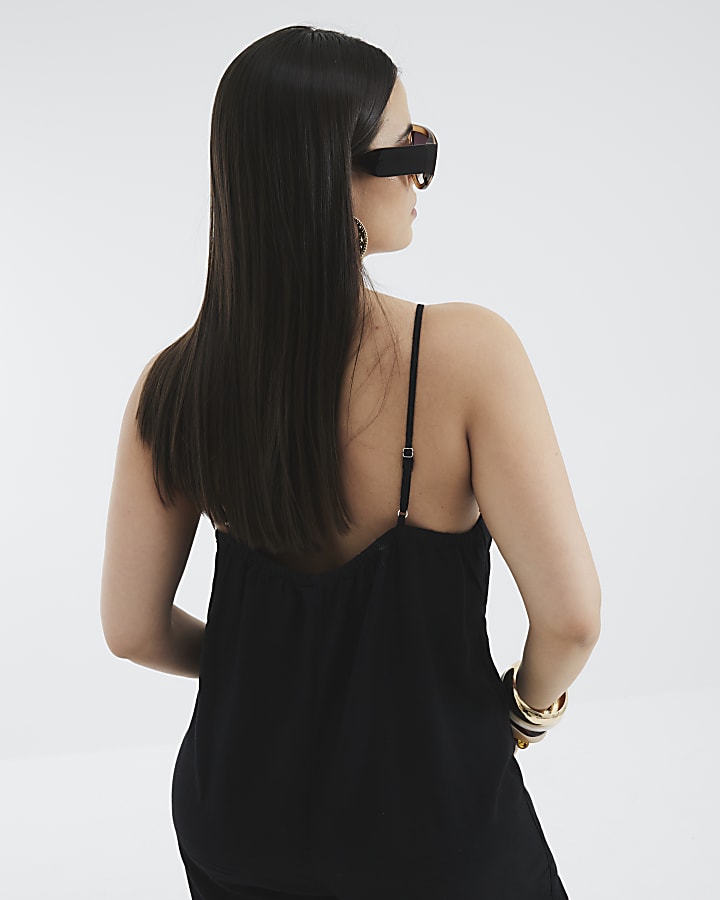 Black Sleeveless Linen Blend Jumpsuit