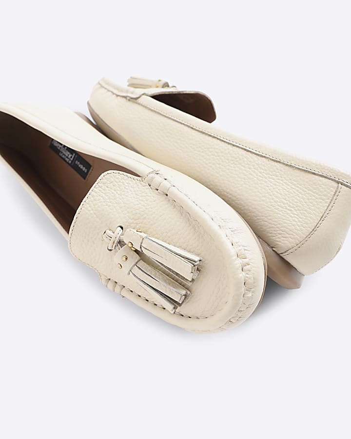 White Leather Loafers