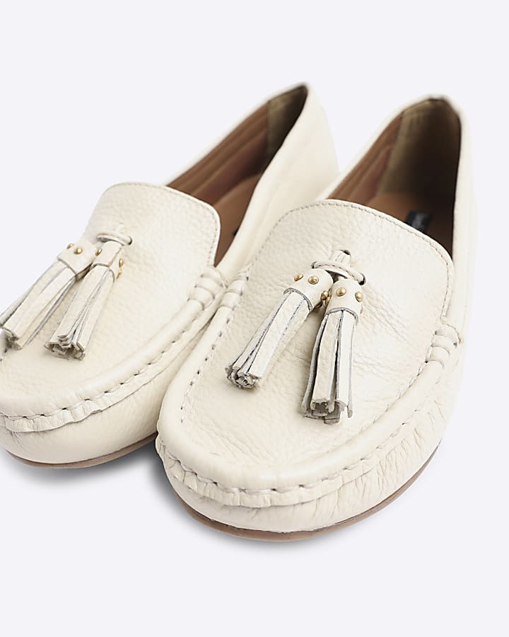 White Leather Loafers