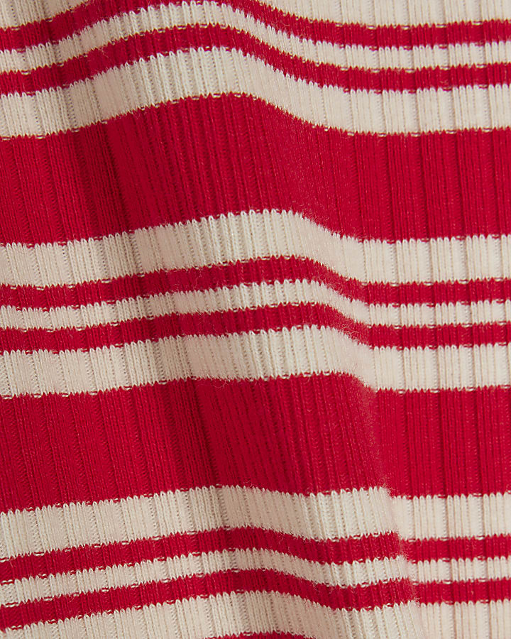 Red Stripe Ribbed Tank Top