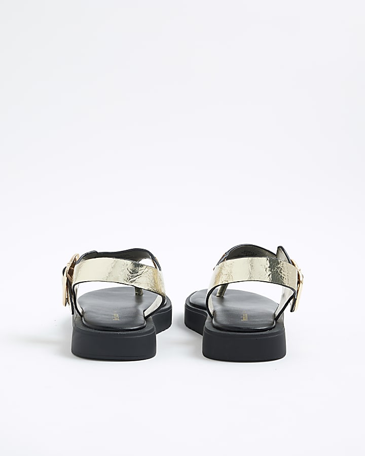 Gold Toe Thong Footbed Sandals