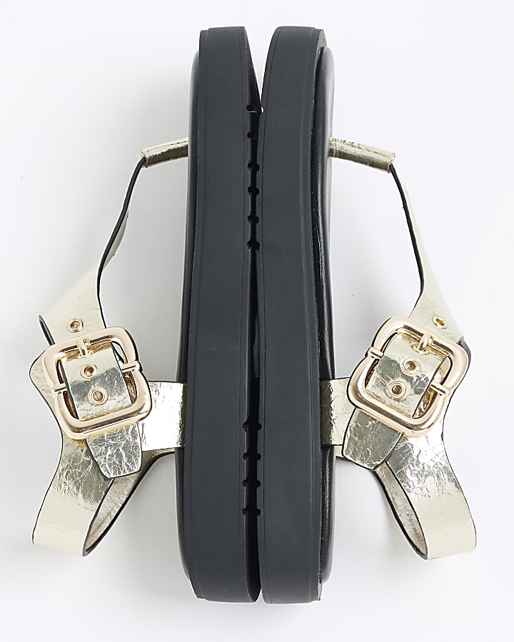 Gold Toe Thong Footbed Sandals