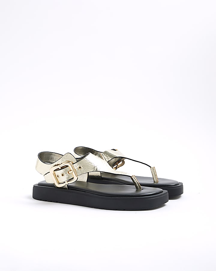 Gold Toe Thong Footbed Sandals