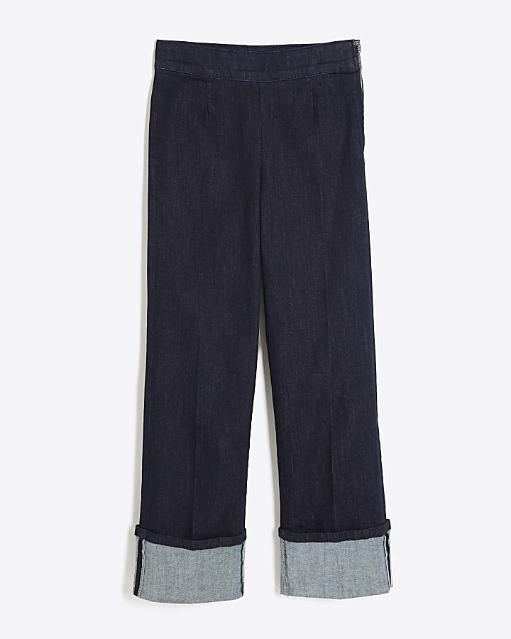 Indigo Turn Up Slim Fit Jeans