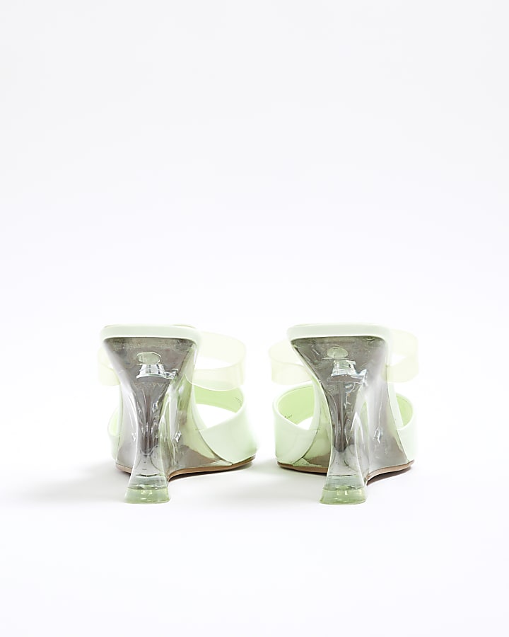 Green Perspex Wedge Heels
