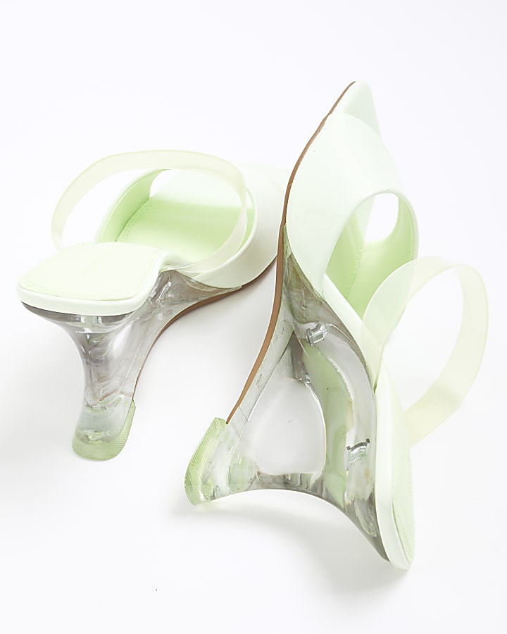 Green Perspex Wedge Heels