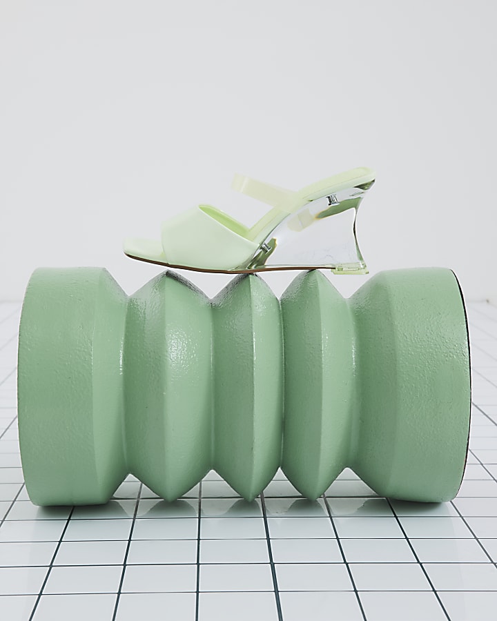 Green Perspex Wedge Heels