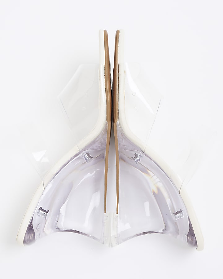 White Perspex Wedge Heels