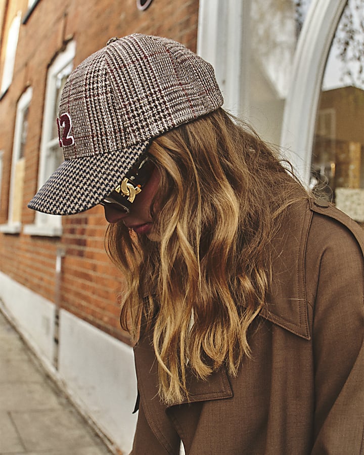 Brown Check Cap