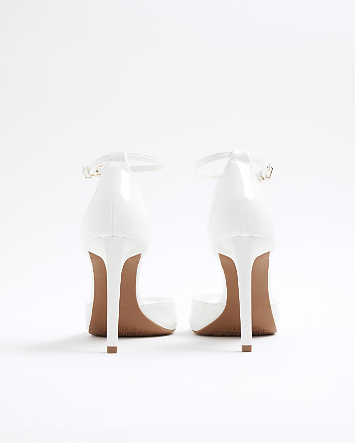 White Closed Back Heels