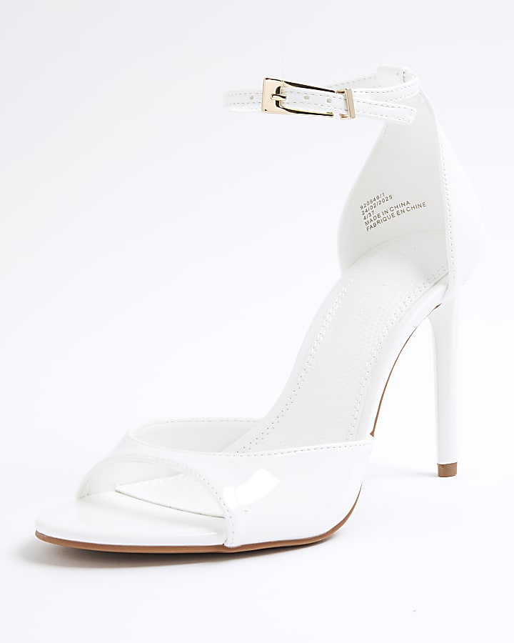 White Closed Back Heels