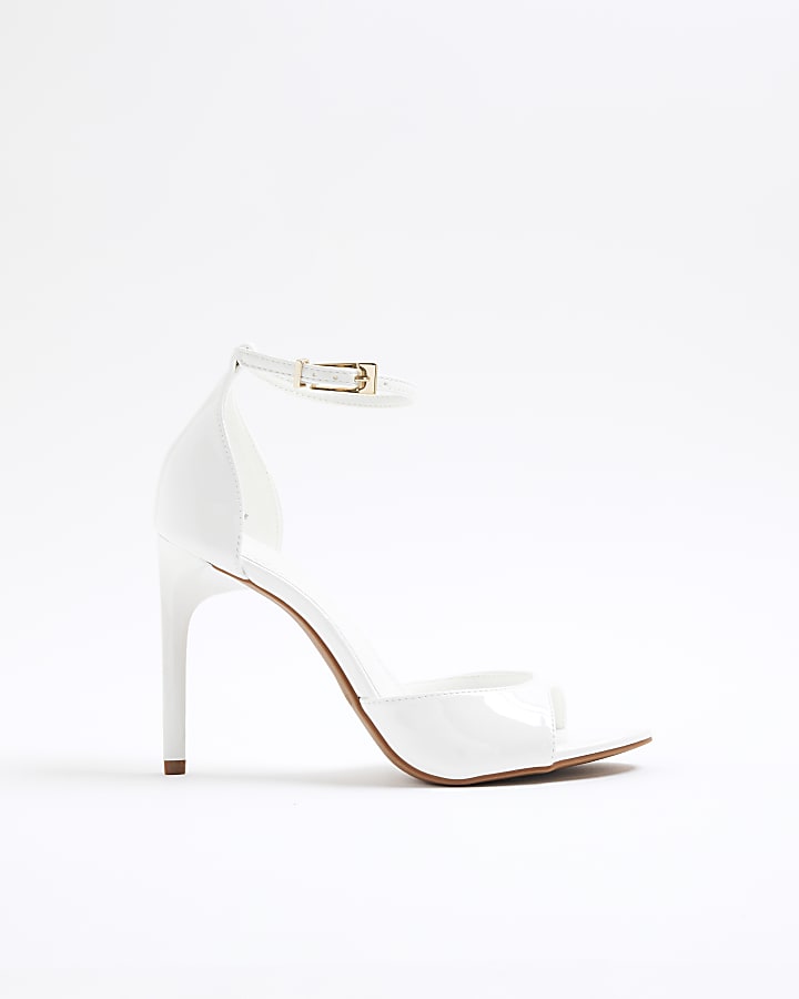 White Closed Back Heels