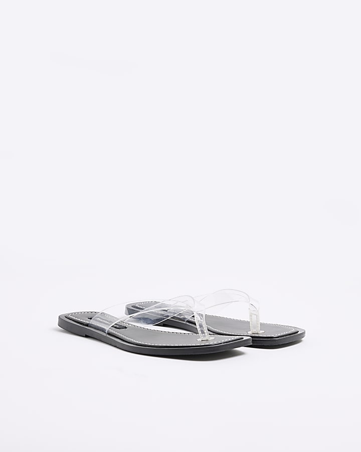 Clear Toe Thong Flat Sandals