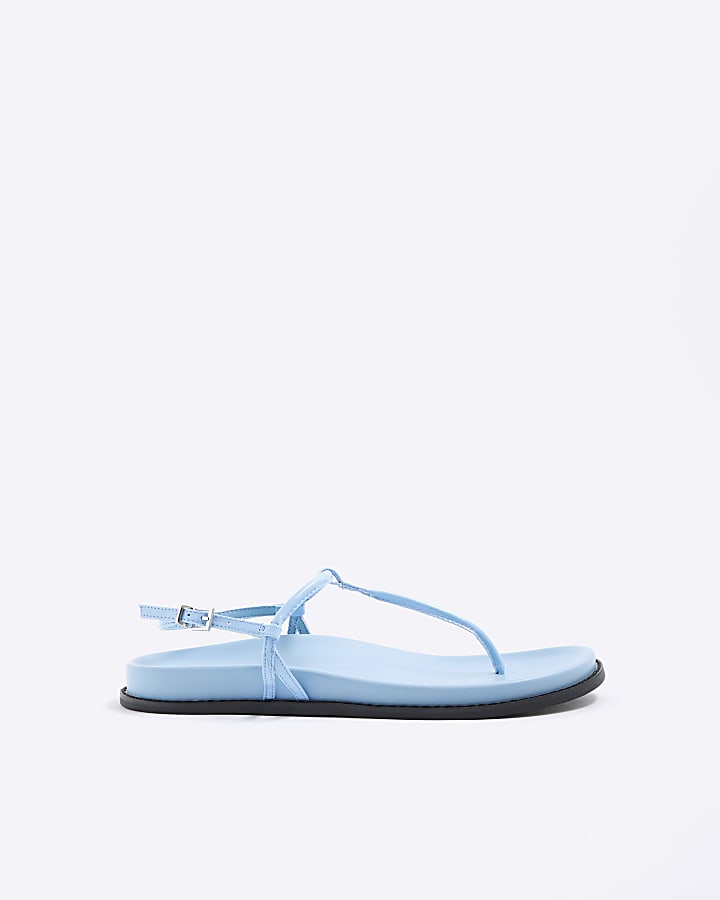 Blue Toe Thong Footbed Sandals