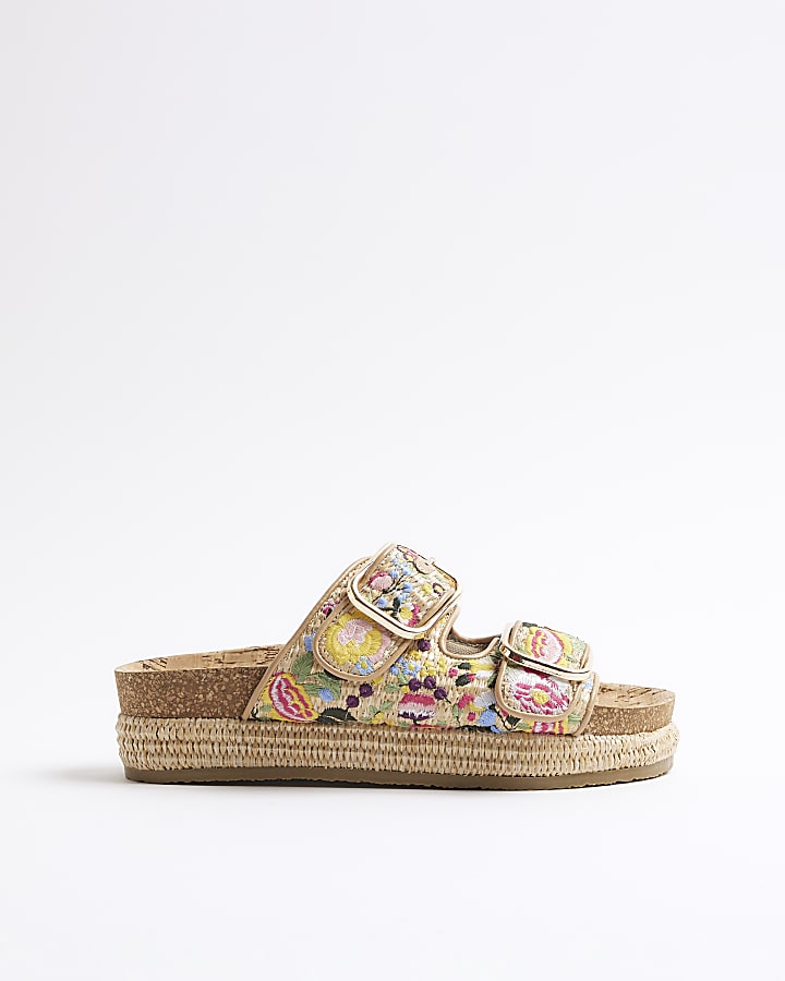Multicoloured Del Maar Floral Footbed Sandals