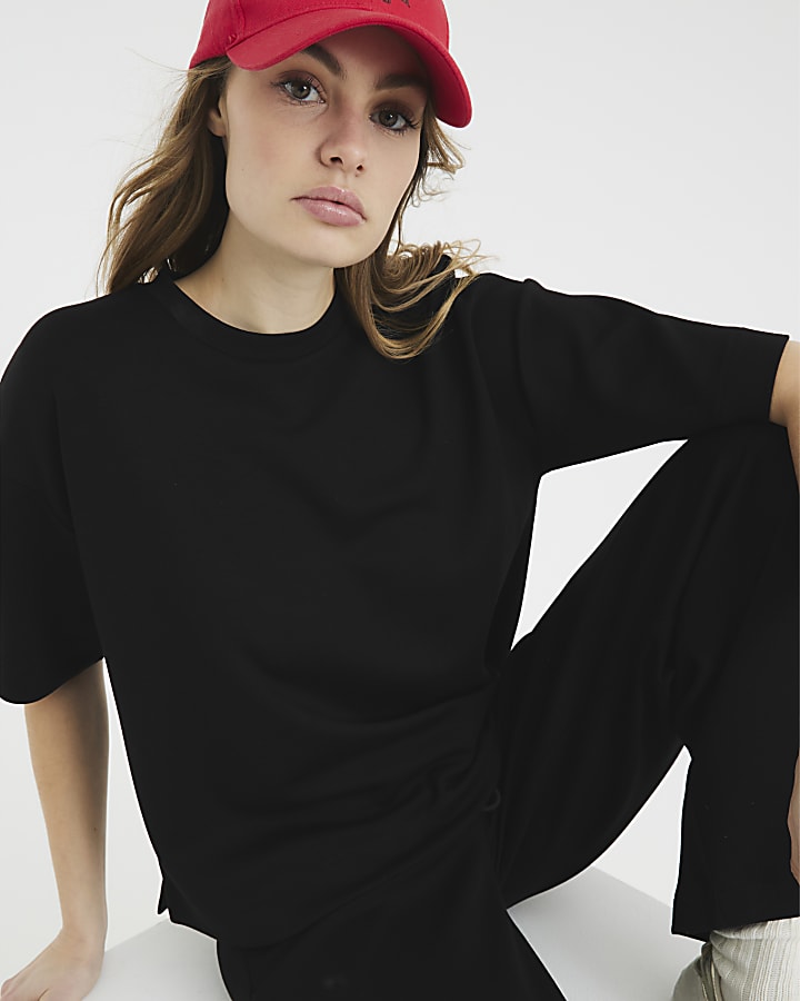 Black Premium Short Sleeve Boxy T-Shirt