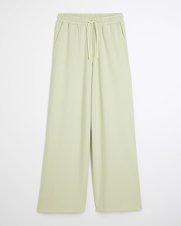 Lime Premium High Waisted Wide Leg Joggers