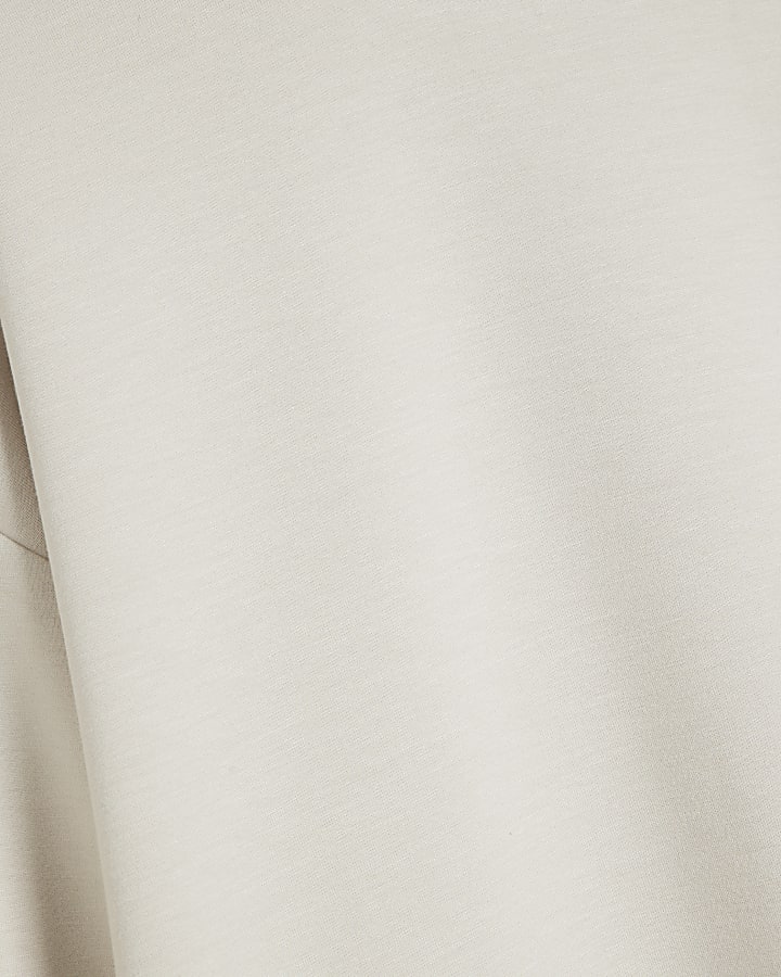 Cream Premium Long Sleeve Zipped Hem Tunic