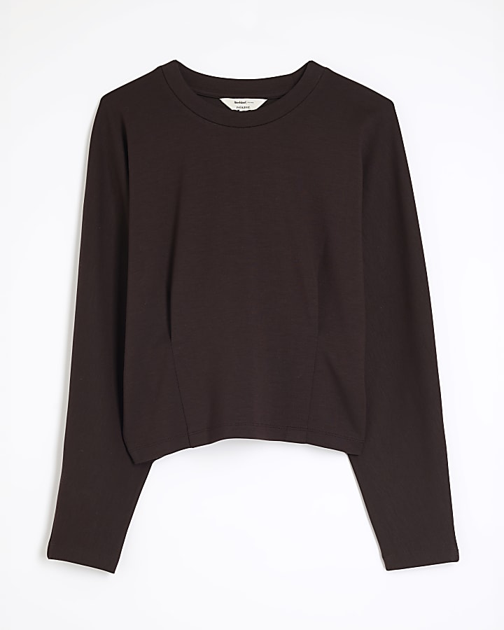 Brown Long Sleeve Top