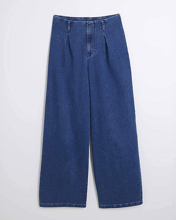 Blue Balloon Wide Leg Jeans